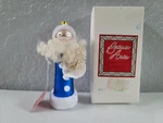 Department 56 Christmas Ornament, Santa Blue Coat Holding Tree, Glass 6". Fixed Price $19.95.