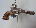 Merck Family Glass Old World Christmas Revolver Gun Ornament - 2001. Fixed Price $15.00.