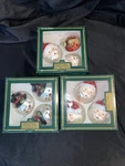 8 Kurt Adler Kringle Glass Santa Snowman Christmas Tree Ornament Glitter. Fixed Price $45.00.