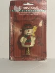 Nib 1997 Gibson Christmas Snowman Lamp Top Ornament Box W/wear. Fixed Price $9.99.