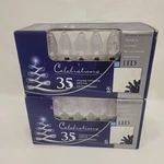 Celebrations Led C6 Christmas String Lights 2 Sets Of 35 Warm White. Fixed Price $29.99.