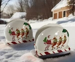 Collections Santa Reindeer Napkin Holder Set Of 2 Holly Tree Candy Cane Vintage. Fixed Price $14.40.