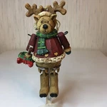 Swc Woodlook Jointed Reindeer Ornament Resin. Fixed Price $9.99.