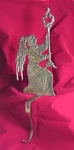 Tall Brass 14" Angel Stocking Mantel Hook Holder.. Fixed Price $6.29.