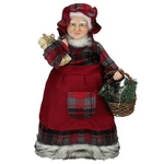Northlight 16" Country Rustic Mrs Clausred Checker Dress Basket Christmas Figure. Fixed Price $44.09.