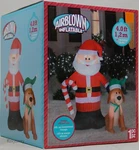 Gemmy Christmas 4 Ft Santa Claus & Puppy Dog Lighted Airblown Inflatable Nib. Fixed Price $79.99.