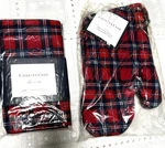 3 Pc Set - Holiday/christmas Red Plaid Apron & 2 Pot Holder From Macys. Fixed Price $29.99.