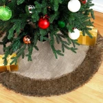 Burlap Christmas Tree Skirt Brown Faux Fur 36 Inch Plush.... Fixed Price $33.13.