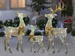 Reindeer Family Sculpture Acrylic Iridescent Christmas Holiday Light Up Led Trio. Fixed Price $182.99.