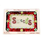 Sweets 14" Glass Christmas Treats Serving Tray Sam Handpainted Food Safe. Fixed Price $25.98.