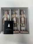 Bella Lux Rose Gold Glitter Nutcracker Ornaments, Pink Christmas, Set Of 3 - New. Fixed Price $25.00.