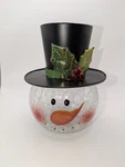 Gerson Crackle Glass Snowman Head & Tophat Christmas Decoration Read Description. Fixed Price $18.99.
