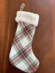 North Pole Trading Plaid Christmas Santa Hanging Stocking Thick Fleece Cuff. Fixed Price $8.00.
