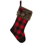 Glitzhome Plaid Christmas Hooked Xmas Fireplace Hanging Stockings 21". Fixed Price $24.57.