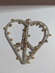 Pottery Barn Jingle Bell Heart Peace Sign Christmas Ornament. Fixed Price $23.74.