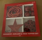 Nwt Target Wondershop Red Ornament, Garland & Tree Topper Mini Set. Fixed Price $8.99.