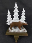 Christmas Stocking Holder Bear Cabin Rustic 7.5. Fixed Price $12.39.