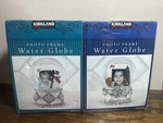 New Kirkland Signature Photo Frame Water Globe Christmas Tree & Snowman Sealed. Fixed Price $89.00.