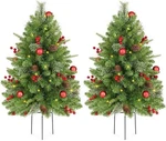 King Bird 2 Set 30 Inch Outdoor Christmas Tree, Pre-lit Led Porch D.... Fixed Price $101.98.