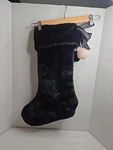 Victorias Secret Christmas Stocking Black Ribbon Blk/pink Pom 21. Fixed Price $14.99.