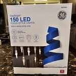 Ge Staybright 150 Led Icicle Style Lights Warm White Wire I/o 16.2 Ft New. Fixed Price $19.95.