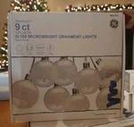 Ge 9 Ct G-100 135 Micro Brigh Warm White Led Christmas Weddings Ornament Lights. Fixed Price $34.99.