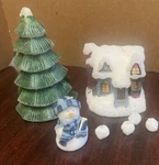 Holiday Time Sculpted Candle Garden Set Snowman Christmas Winter Frosty. Fixed Price $6.88.