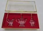 Christmas Gorham Lady Anne 3PC Tea Set Holiday Ornaments Full Lead Crystal 829. Fixed Price $29.31.