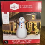 Bnib Gemmy 10FT Snowman With Ornament Airblown Christmas Yard Inflatable. Fixed Price $76.95.