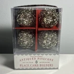Williams Sonoma Antiqued Pinecone Place Card Holders Set Of 4 Nob 2011. Fixed Price $35.00.