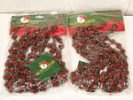 New Kurt Adler Santas World Red Green Beaded Christmas Tree Garland Strands 18FT. Fixed Price $29.99.
