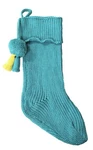 Holiday Time Aqua Green Lurex Knit 21 Christmas Stocking With Tassels New. Fixed Price $34.99.