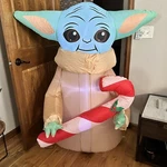 Gemmy 4.5FT. Tall Airblown Christmas Lawn Ornament Star Wars Baby Yoda. Fixed Price $39.87.