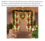 Awqm 61'' Christmas Wreath Decoration, 300 Led Holiday For Home, Christ.... Fixed Price $39.88.