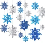 3D Hollow Christmas Winter Hanging Snowflakes Ornaments Decorations Glittery .... Fixed Price $18.22.