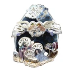 Blue Sky Clayworks Heather Goldminc Royal Col. 3 Tier Tea Light Nativity Manger. Fixed Price $54.95.