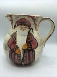 Yuletide Hand Painted Santa Christmas Ceramic 64OZ Pitcher Zrike 8 Italy. Fixed Price $34.00.