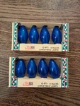 The Trimmery Christmas Bulbs, Set Of 8 Blue Lamps. Fixed Price $9.50.