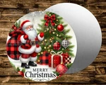 Santa Merry Christmas Round Sign Wreaths Crafts & Miniatures Projects. Fixed Price $7.56.