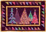 Wall Quilt Pattern Christmas Trees 24"X34" Cheery Fancy Lights Decorated Trimmed. Fixed Price $6.50.