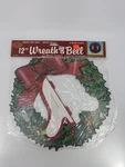 Vintage Beistle 12 Inch Christmas/holiday Wreath W/ Honeycomb Bell Centerpiece. Fixed Price $19.79.