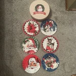 Mr. Christmas Vintage Plates Set Of 6 Santa Reindeer Snowman Retro Ceramic New. Fixed Price $69.99.