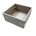 22" Glitzhome White Washed Wooden Tree Collar Christmas Skirt No Box. Fixed Price $44.99.