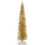 National Tree Company 7 Ft Unlit Champagne Gold Tinsel Slim Artificial Christmas. Fixed Price $114.35.
