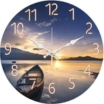Sunset Lake Boat Wooden Silent Wall Clock No Battery Holiday Home Decors. Fixed Price $22.55.