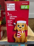 Home Accents Dog 3.5 Ft Led Golden Retriever Inflatable Yard Lawn Christmas. Fixed Price $44.99.