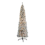 Nearly Natural 7FT. Flocked Pencil Artificial Christmas Tree With 400 Led's. Fixed Price $199.00.