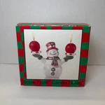 Vtg Ceramic Snowman Frolic Imagination Action Sphere Candle Holder Rare. Fixed Price $12.00.