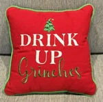 Drink Up Grinches Red Christmas Holiday Accent Throw Pillow 9. Fixed Price $14.00.