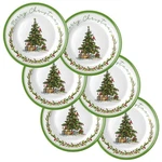 6 Pcs Christmas Plates Xmas Tree Melamine Dinnerware Green Wreath Dishes. Fixed Price $47.67.